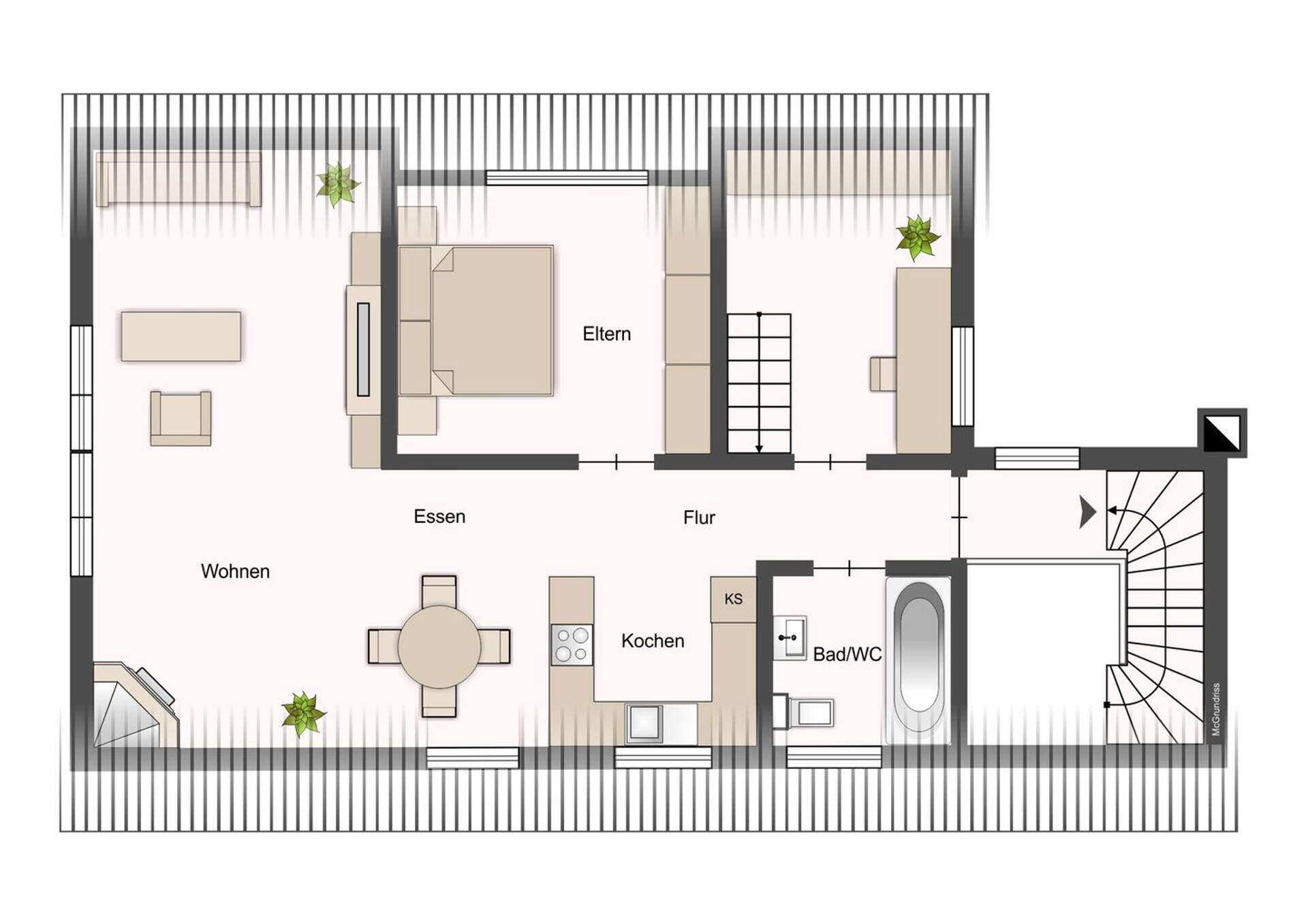 Dachgeschosswohnung in 71642 Ludwigsburg mit 65,91 m² kaufen