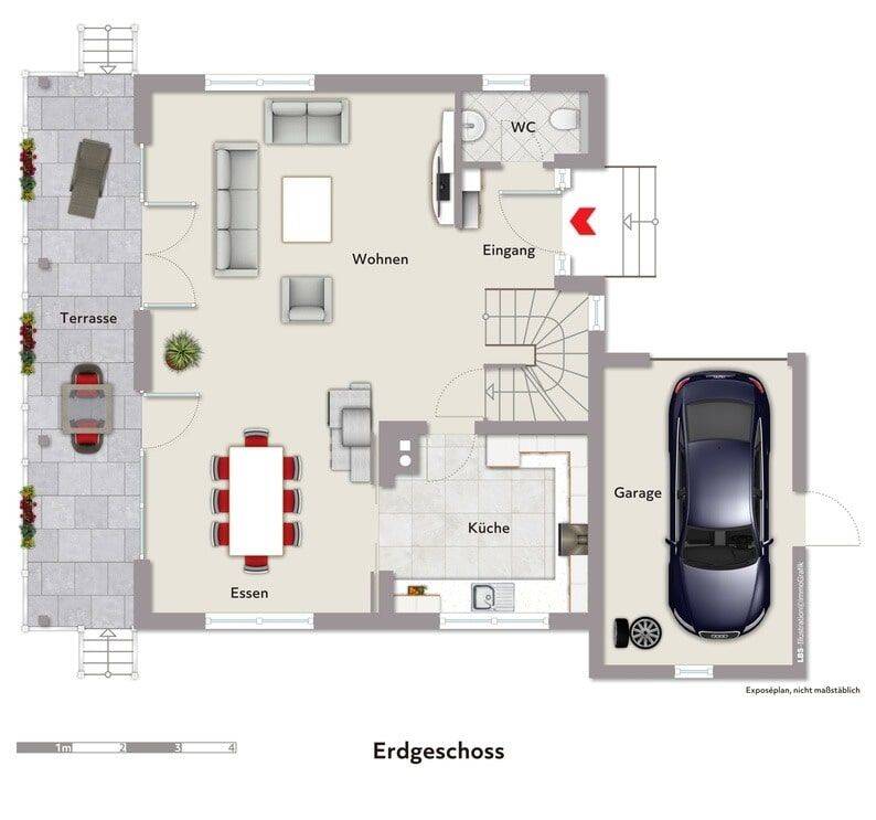KN-Dettingen: Freistehendes Einfamilienhaus mit Garten, Garage und Einliegerbereich - frei 01.09.26 – Konstanz – Vorschaubild 7