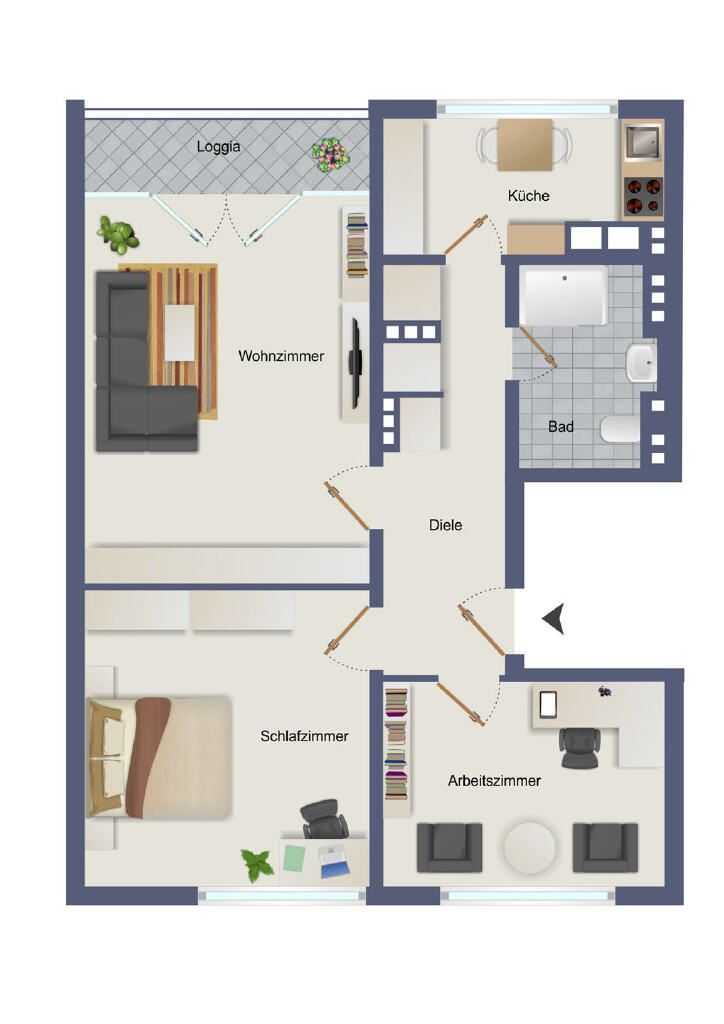 Gepflegte 3-Zimmer-Wohnung in zentrumsnaher Lage von Hamm. – Hamm – Vorschaubild 6