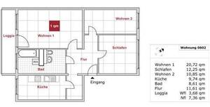 3-Zimmer-Wohnung mit Wohnküche und Balkon – 1169 Dresden – Vorschaubild 2