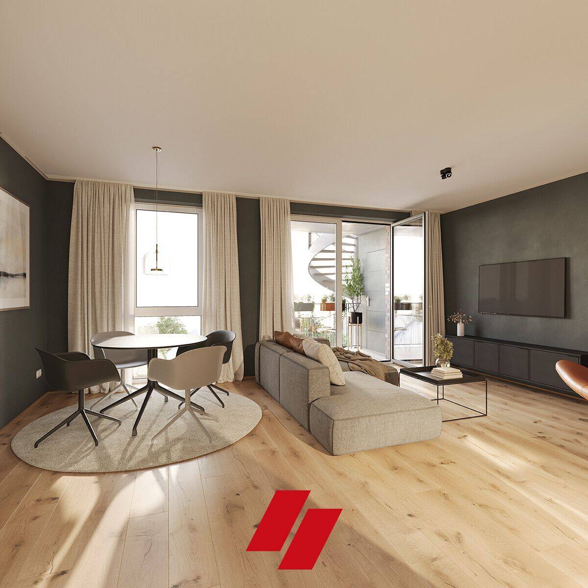 Neubau Erstbezug: Exklusive und hochwertig ausgestattete 2 Zimmer Wohnung im 3. OG in Haus B – 28207 Bremen – Bild 1 von 6