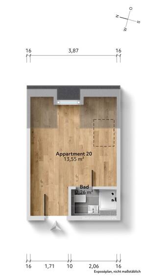 Neubau: Mikroapartments in KFW 55-Standard (A+) | Ap. 20 – 81247 München – Vorschaubild 7