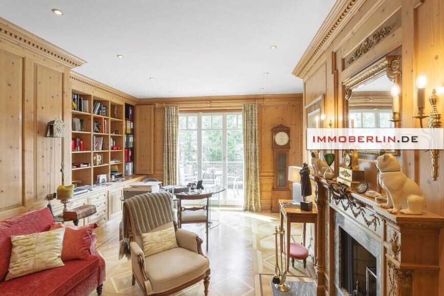 IMMOBERLIN.DE - Luxuriöse Wohnung mit Südwestterrasse, 2 Kaminen, Sauna, Lift, 3 Tiefgaragenplätzen – Berlin – Vorschaubild 4