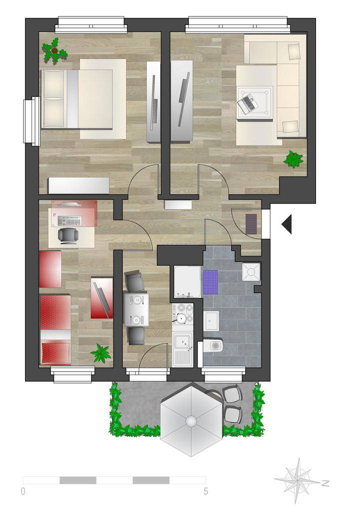 Tolle 2-Raum-Wohnung mit Balkon nahe Uferstrand – Chemnitz – Vorschaubild 6
