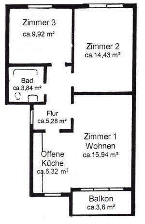 Provisionsfrei helle 3-Zimmer-Eigentumswohnung in Eilbek mit Südwestbalkon – 22089 Hamburg – Vorschaubild 3