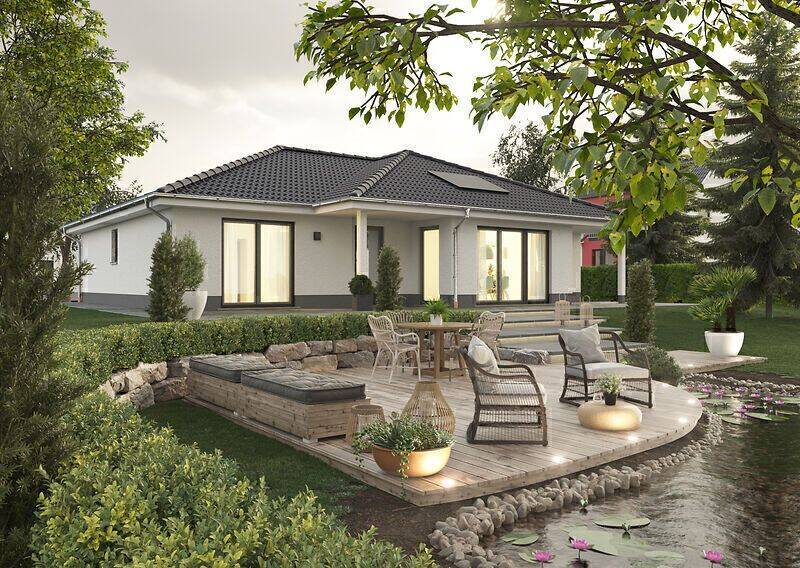 Winkelbungalow mit Einliegerwohnung, Preis inkl. Grundstück, massiv gebaut – Neuhemsbach – Bild 1 von 5