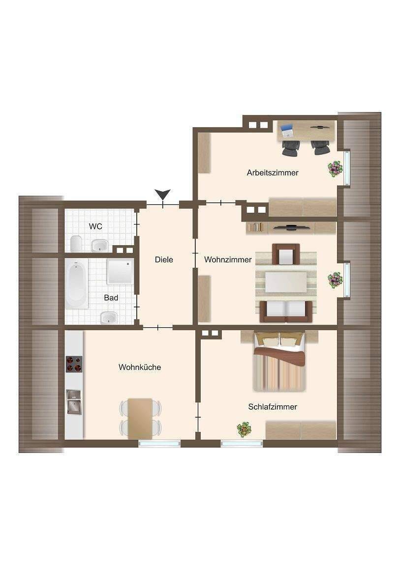 Gemütliche Dachgeschosswohnung in Bottrop-Stadtwald – Bottrop – Vorschaubild 3