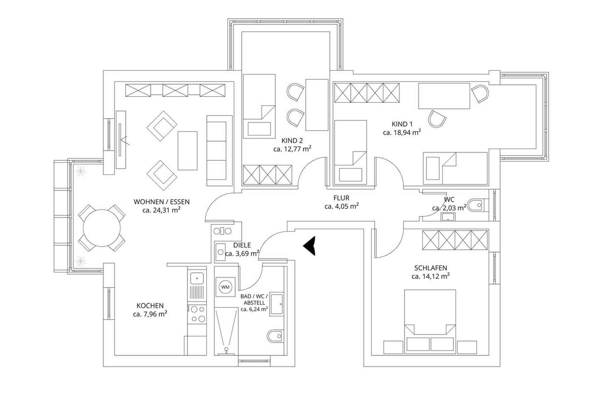 Etagenwohnung in 94315 Straubing mit 91 m² kaufen