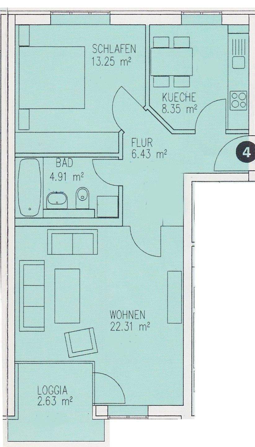 Helle und freundliche 2-Raum-Wohnung im Dresdner Norden! Mit Balkon, Einbauküche, Parkett, Aufzug und Tiefgarage in ruhiger Lage! – Dresden – Vorschaubild 4