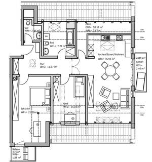 Exklusive 3-Zimmer-Wohnung | Erstbezug | 101 m² | 2 TG-Stellplätze inklusive – 84149 Velden – Vorschaubild 2