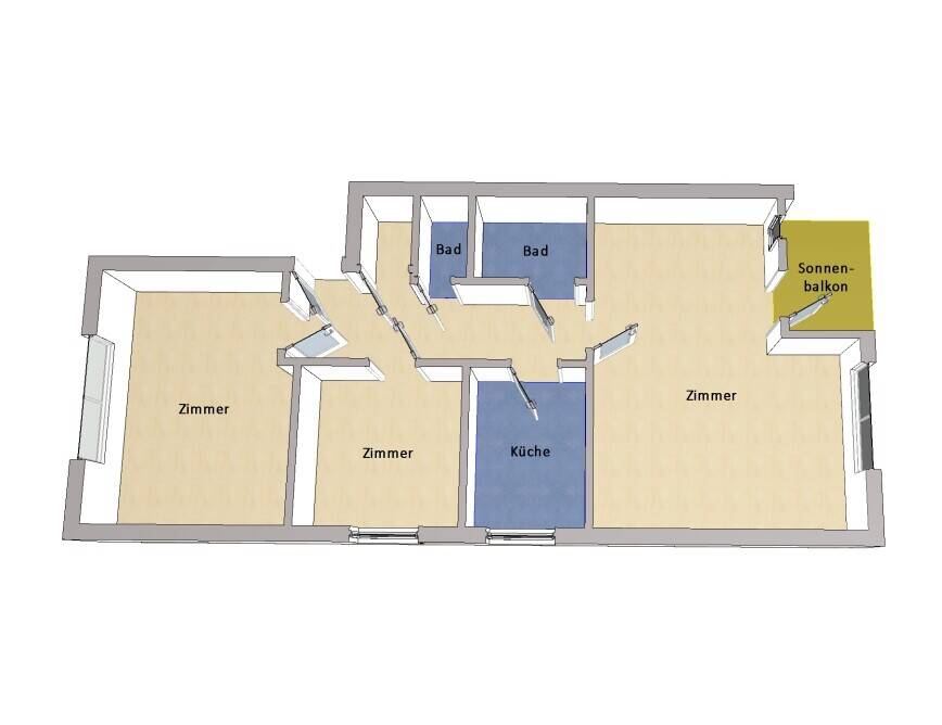 IMMOBERLIN.DE - Charmante 3-Zimmer-Wohnung mit Sonnenbalkon nahe Mexikoplatz – Berlin – Vorschaubild 9