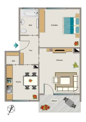 Demnächst frei! 2-Zimmer-Wohnung in Bottrop Batenbrock – 46238 Bottrop – Vorschaubild 2