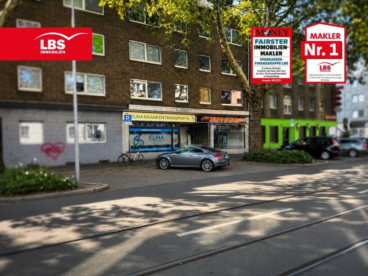 Mehrfamilienhaus mit 7 Wohnungen, 2 Gewerbeeinheiten und 3 Garagen – 47799 Krefeld – Bild 1 von 9