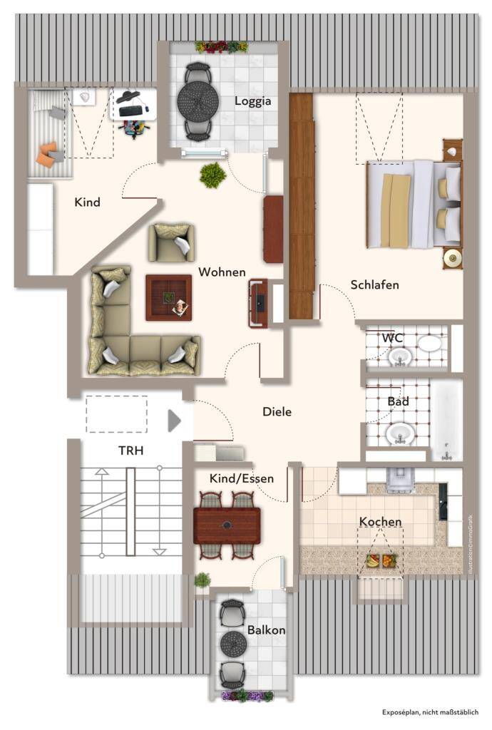 Sofort beziehbar - Geräumige 4 Zi.-Wohnung mit zwei Balkonen in Stuttgart -Hofen! – Stuttgart – Vorschaubild 3