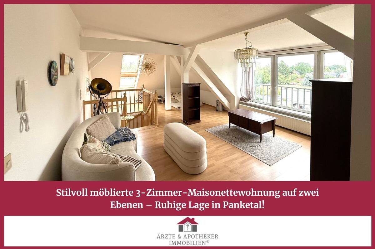 Stilvoll möblierte 3-Zimmer-Maisonettewohnung auf zwei Ebenen - Ruhige Lage in Panketal! – 16341 Panketal – Bild 1 von 9