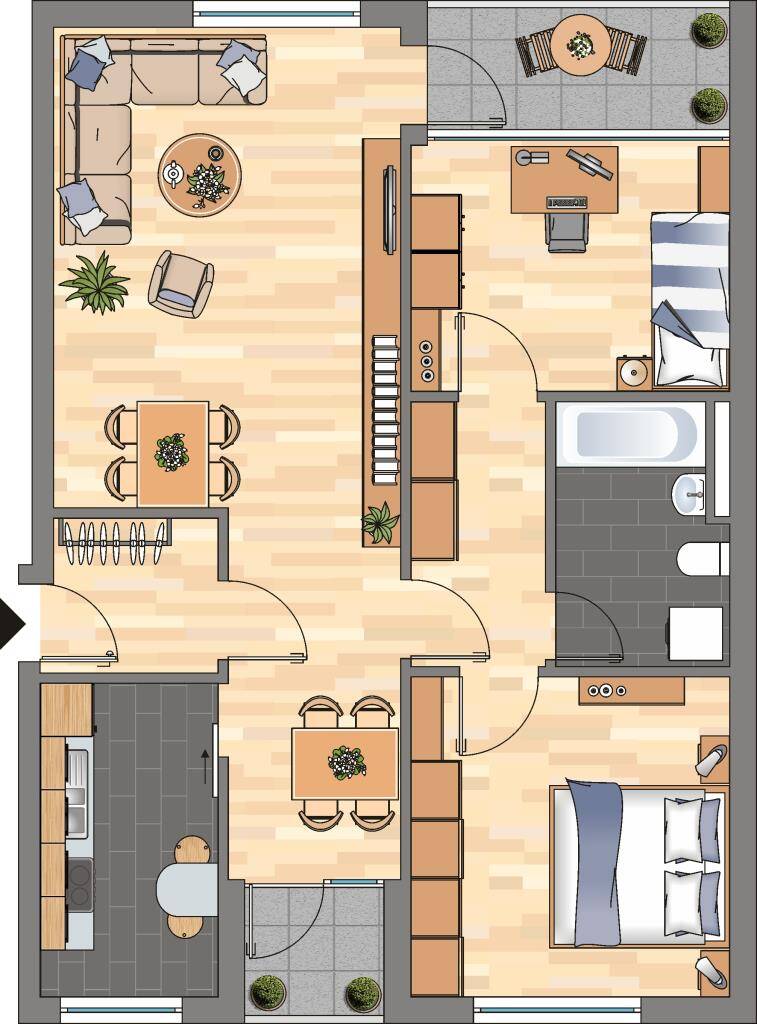 Charmante 3-Zimmer-Etagenwohnung in Braunschweig ideal für Familien und Pendler – Braunschweig – Vorschaubild 2